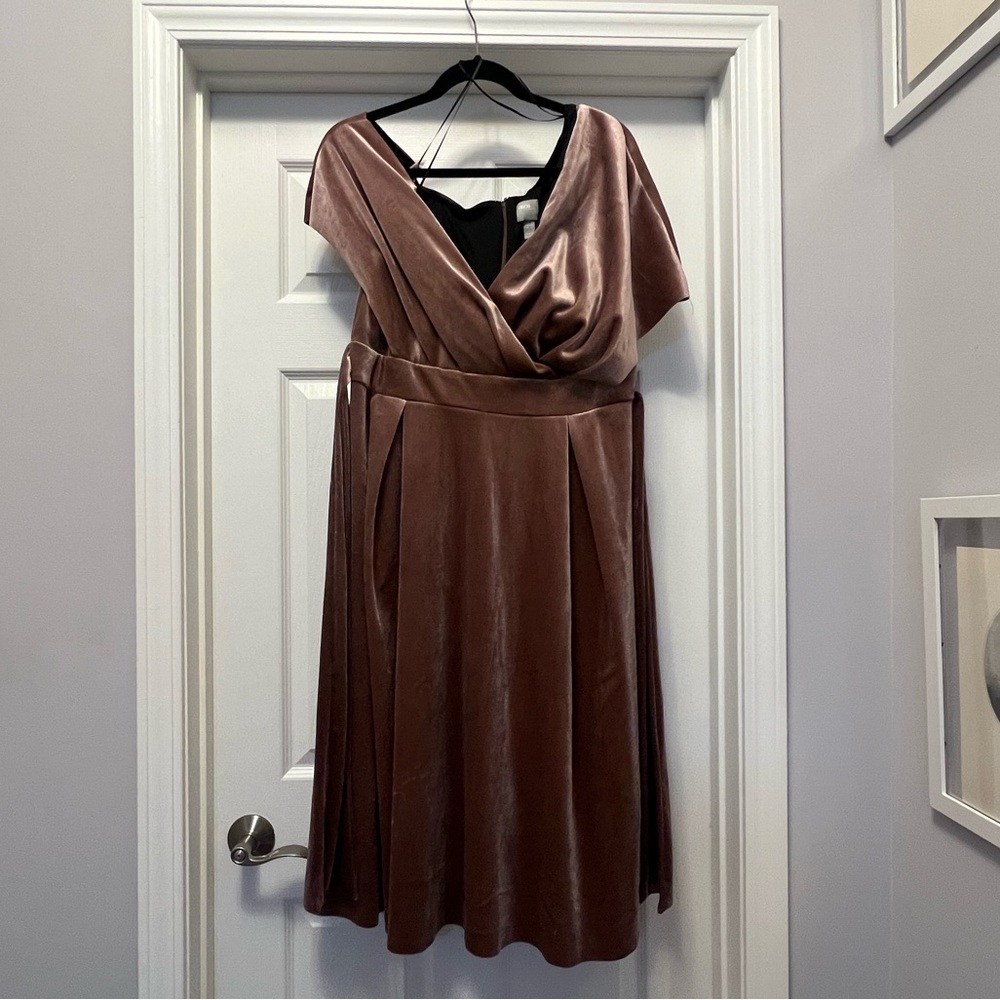 Velvet off shoulder dress
